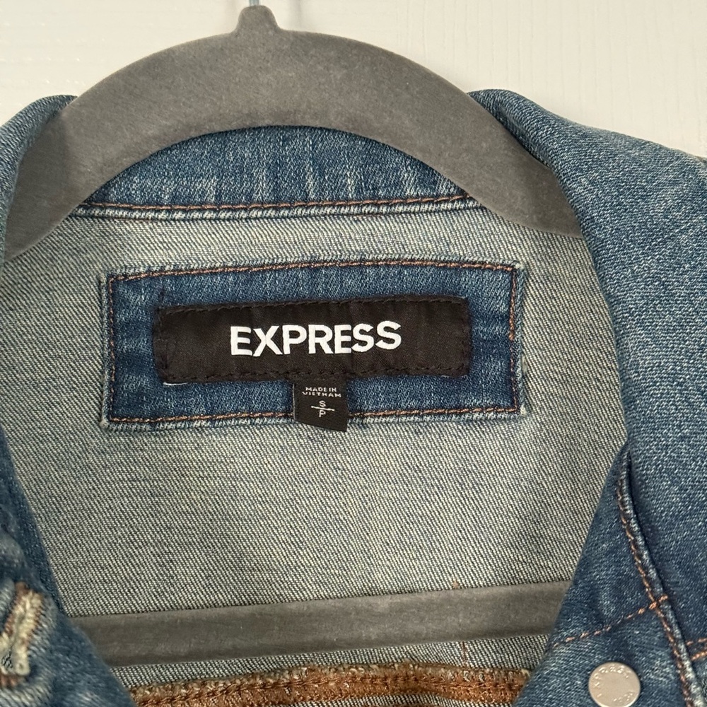 Express Rhinestone Studded Denim Jean Jacket - Picture 4 of 9
